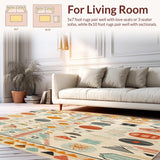 Ultra Soft Area Rug, Non Slip, Stain Resistant, Washable Area Rugs for Living Room, Bedroom, Boho Chic Beige(Beige)