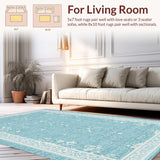Ultra Soft Area Rug, Non Slip, Stain Resistant, Washable Area Rugs for Living Room, Bedroom, Dainty Water Absorbent Bath Mat With Coquette Bow And Feminine Touch(Blue)