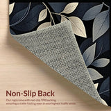 Ultra Soft Area Rug, Non Slip, Stain Resistant, Washable Area Rugs for Living Room, Bedroom, Elegant Nature-Inspired Aesthetic(Gray)