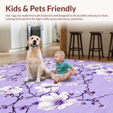 Ultra Soft Area Rug, Non Slip, Stain Resistant, Washable Area Rugs for Living Room, Bedroom, Pastel Cozy Artistic Motif(Purple)