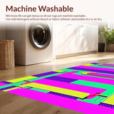 Ultra Soft Area Rug, Non Slip, Stain Resistant, Washable Area Rugs for Living Room, Bedroom, Dynamic Polygonal Game Motif(Pink)