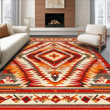Ultra Soft Area Rug, Non Slip, Stain Resistant, Washable Area Rugs for Living Room, Bedroom, Elegant Southwestern Medallion Style(Orange)