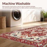 Ultra Soft Area Rug, Non Slip, Stain Resistant, Washable Area Rugs for Living Room, Bedroom, Chic Minimalist Dotted Pattern(Red)
