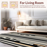 Ultra Soft Area Rug, Non Slip, Stain Resistant, Washable Area Rugs for Living Room, Bedroom, Dramatic Earth Tones Animal Pattern(Black)
