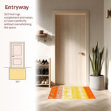 Ultra Soft Area Rug, Non Slip, Stain Resistant, Washable Area Rugs for Living Room, Bedroom, Contemporary Irregular Gradient Aesthetic(Orange)