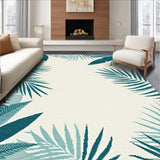 Ultra Soft Area Rug, Non Slip, Stain Resistant, Washable Area Rugs for Living Room, Bedroom, Transitional Coastal Vibe with Green(Beige)