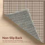 Ultra Soft Area Rug, Non Slip, Stain Resistant, Washable Area Rugs for Living Room, Bedroom, Elegant Earthy Geometric Checkerboard(Brown)
