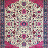 Ultra Soft Area Rug, Non Slip, Stain Resistant, Washable Area Rugs for Living Room, Bedroom, Vibrant Paisley Floral Fusion(White)
