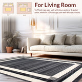 Ultra Soft Area Rug, Non Slip, Stain Resistant, Washable Area Rugs for Living Room, Bedroom, Stylish Minimalist Geometric Arrangement(Gray)