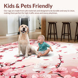Ultra Soft Area Rug, Non Slip, Stain Resistant, Washable Area Rugs for Living Room, Bedroom, Tranquil Blossom Petal Harmony(Pink)