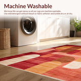 Ultra Soft Area Rug, Non Slip, Stain Resistant, Washable Area Rugs for Living Room, Bedroom, Vibrant Earthy Textured Layers(Red)
