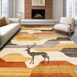 Ultra Soft Area Rug, Non Slip, Stain Resistant, Washable Area Rugs for Living Room, Bedroom, Elegant Earthy Toned Print(Beige)
