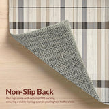 Ultra Soft Area Rug, Non Slip, Stain Resistant, Washable Area Rugs for Living Room, Bedroom, Cozy Rustic Checkered Design(Beige)