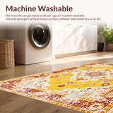 Ultra Soft Area Rug, Non Slip, Stain Resistant, Washable Area Rugs for Living Room, Bedroom, Luxurious Bold Colorful Trellis Pattern(Yellow)