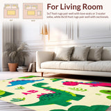 Fun Brightly Colored T Rex Imagery(Beige)