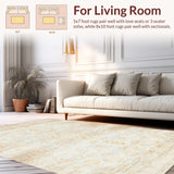 Ultra Soft Area Rug, Non Slip, Stain Resistant, Washable Area Rugs for Living Room, Bedroom, Rustic Soft Earthy Tones(Beige)