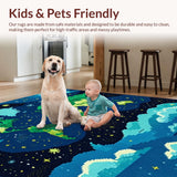 Ultra Soft Area Rug, Non Slip, Stain Resistant, Washable Area Rugs for Living Room, Bedroom, Chic Multicolor Modern Aesthetic(Green)
