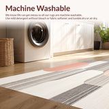 Ultra Soft Area Rug, Non Slip, Stain Resistant, Washable Area Rugs for Living Room, Bedroom, Subtle Striped Abstract Area Non Slip(Gray)
