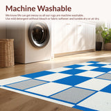 Ultra Soft Area Rug, Non Slip, Stain Resistant, Washable Area Rugs for Living Room, Bedroom, Dynamic Pastel Hopscotch Design(Blue)