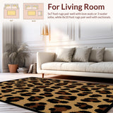 Ultra Soft Area Rug, Non Slip, Stain Resistant, Washable Area Rugs for Living Room, Bedroom, Bold Earthy Animal Print(Brown)