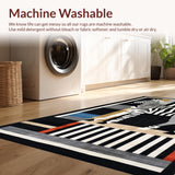 Ultra Soft Area Rug, Non Slip, Stain Resistant, Washable Area Rugs for Living Room, Bedroom, Rustic Monochrome Animal Print(Black)