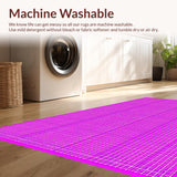 Ultra Soft Area Rug, Non Slip, Stain Resistant, Washable Area Rugs for Living Room, Bedroom, Whimsical Groovy Graphic Motif(Purple)