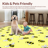 Ultra Soft Area Rug, Non Slip, Stain Resistant, Washable Area Rugs for Living Room, Bedroom, Sweet Honey Distressed Look(Yellow)