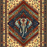 Ultra Soft Area Rug, Non Slip, Stain Resistant, Washable Area Rugs for Living Room, Bedroom, Exotic Elephant Geometric Motif(Yellow)
