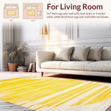 Ultra Soft Area Rug, Non Slip, Stain Resistant, Washable Area Rugs for Living Room, Bedroom, Vibrant Knotted Tassel Accent(Yellow)