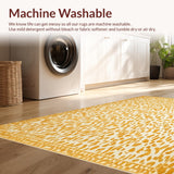 Ultra Soft Area Rug, Non Slip, Stain Resistant, Washable Area Rugs for Living Room, Bedroom, Beige Featuring Artistic Cheetah Spot(Yellow)