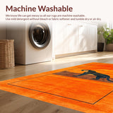 Ultra Soft Area Rug, Non Slip, Stain Resistant, Washable Area Rugs for Living Room, Bedroom, Lively Exotic Pattern Fusion(Orange)