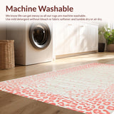 Ultra Soft Area Rug, Non Slip, Stain Resistant, Washable Area Rugs for Living Room, Bedroom, Vibrant Leopard Pattern Fusion(Pink)