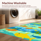 Ultra Soft Area Rug, Non Slip, Stain Resistant, Washable Area Rugs for Living Room, Bedroom, Underwater Adventure Shark Theme Area Carpet for Boys(Blue)