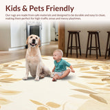 Artisan Leaf Motif Area Non Slip Decorative Duo(Beige)