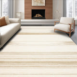 Modern Area with Minimalist Line Art in Subtle Tan and White Shades(Beige)