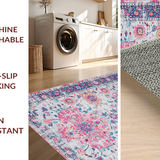 Ultra Soft Area Rug, Non Slip, Stain Resistant, Washable Area Rugs for Living Room, Bedroom, Chic Modern Tiled Aesthetic(White)