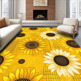 Ultra Soft Area Rug, Non Slip, Stain Resistant, Washable Area Rugs for Living Room, Bedroom, Rustic Sunflower Vintage Charm(Yellow)