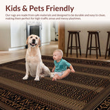 Ultra Soft Area Rug, Non Slip, Stain Resistant, Washable Area Rugs for Living Room, Bedroom, Eclectic Wild Animal Motif(Black)