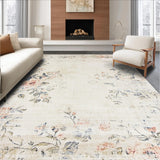 Ultra Soft Area Rug, Non Slip, Stain Resistant, Washable Area Rugs for Living Room, Bedroom, Vintage Inspired Area Cream & Beige Non Slip(Beige)