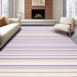 Ultra Soft Area Rug, Non Slip, Stain Resistant, Washable Area Rugs for Living Room, Bedroom, Transitional Warm Tone Stripes(Purple)