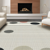 Ultra Soft Area Rug, Non Slip, Stain Resistant, Washable Area Rugs for Living Room, Bedroom, Joyful Black and White Motif(White)
