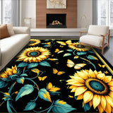 Ultra Soft Area Rug, Non Slip, Stain Resistant, Washable Area Rugs for Living Room, Bedroom, Cozy Nature-Inspired Design Elements(Yellow)