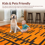Ultra Soft Area Rug, Non Slip, Stain Resistant, Washable Area Rugs for Living Room, Bedroom, Artful Child-Friendly Tiger Form(Orange)