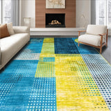 Ultra Soft Area Rug, Non Slip, Stain Resistant, Washable Area Rugs for Living Room, Bedroom, Intricate Abstract Animal Inspired Design(Blue)