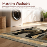 Ultra Soft Area Rug, Non Slip, Stain Resistant, Washable Area Rugs for Living Room, Bedroom, Cozy Log Cabin Decor Accents(Beige)