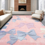 Ultra Soft Area Rug, Non Slip, Stain Resistant, Washable Area Rugs for Living Room, Bedroom, Coquette Bow Bedroom Rug(Pink)