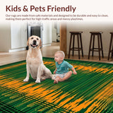 Ultra Soft Area Rug, Non Slip, Stain Resistant, Washable Area Rugs for Living Room, Bedroom, Contemporary Eclectic Animal Motif(Green)