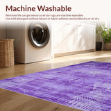 Ultra Soft Area Rug, Non Slip, Stain Resistant, Washable Area Rugs for Living Room, Bedroom, Chic Eclectic Gradient Look(Purple)
