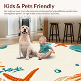 Ultra Soft Area Rug, Non Slip, Stain Resistant, Washable Area Rugs for Living Room, Bedroom, Serene Coastal Inspired Aesthetic(Beige)
