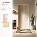 Ultra Soft Area Rug, Non Slip, Stain Resistant, Washable Area Rugs for Living Room, Bedroom, Stylish Nature-Inspired Aesthetic(Beige)